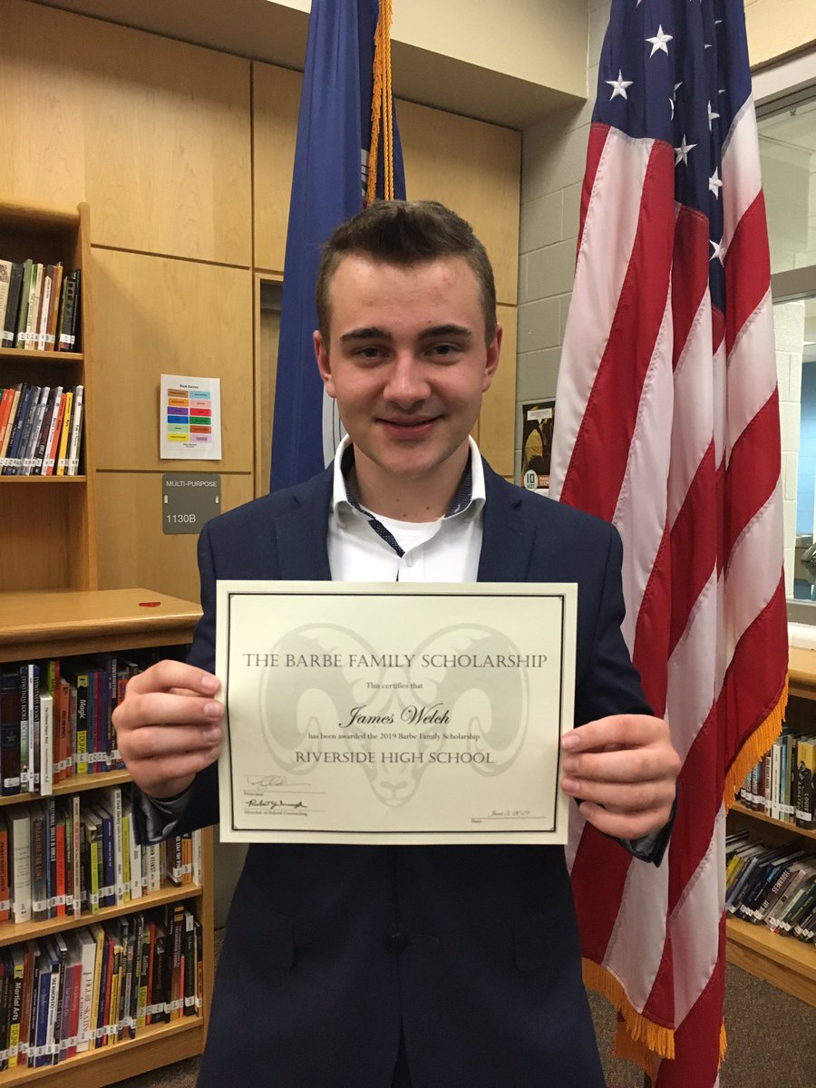 Congratulations to James Welch, from Riverside HS, the recipient of The Barbe Family Scholarship who will further his career in the U.S. Army proudly serving our country.  We wish him all the best and thank him for his commitment to serve &amp; protect our country. <a href="/RiversideLCPS/">Riverside HS</a>