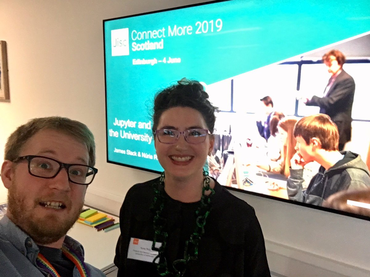 EDINA_Noteable's tweet photo. Thanks for having us along to speak all about #Jupyter notebooks and Noteable @Jisc #ConnectMore19

Hopefully our presentation was better than our selfie-taking skills... 📸 https://t.co/S7FO6P6Ihw