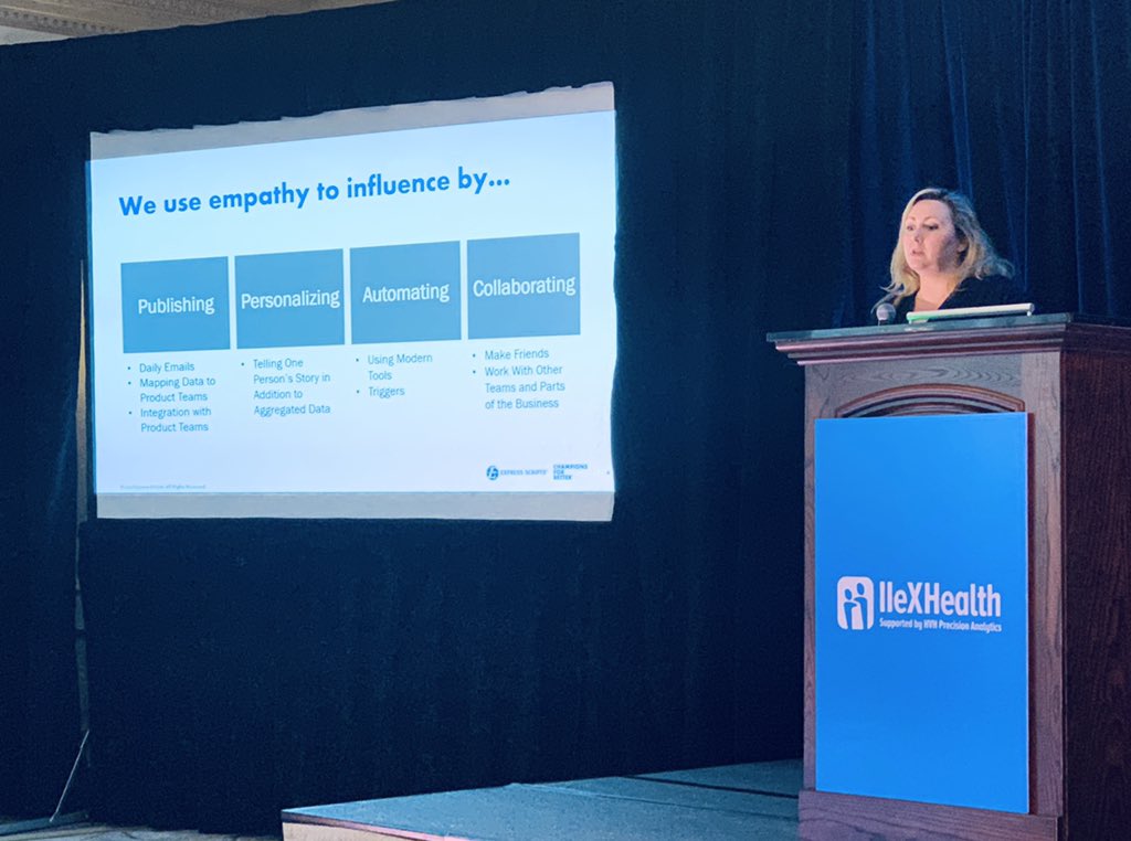 LisaCourtade's tweet photo. @tanyafeinstein @ExpressScripts shares how to use empathy to connect with patients and improve their digital experience #IIeXhealth #iiex #ux #experience #design #mrx https://t.co/zh8tIotqdj