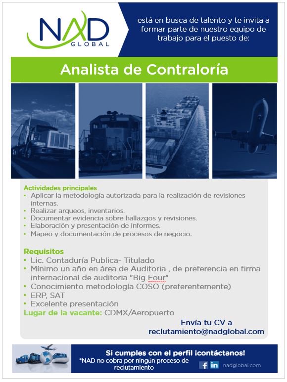 TalentoNAD's tweet image. #empleo #cdmx #aduana #contador #auditor