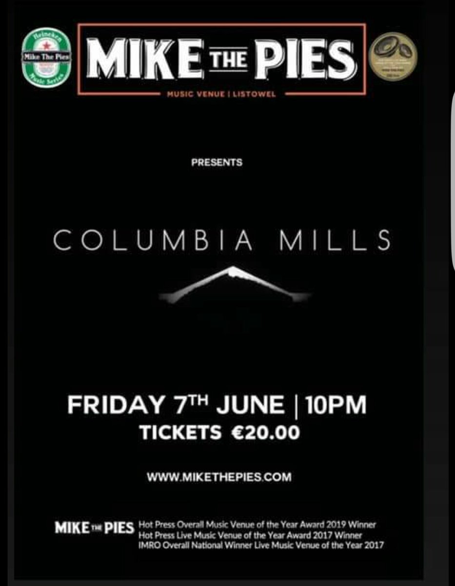 Thoughts of this show are getting us through one of the most brutal post-bank-holiday-Tuesdays in living memory. We support the awesome COLUMBIA MILLS in Mike the Pies this Friday, Pre-save our new track 'Your Bones' here: show.co/n3Qxb1Q