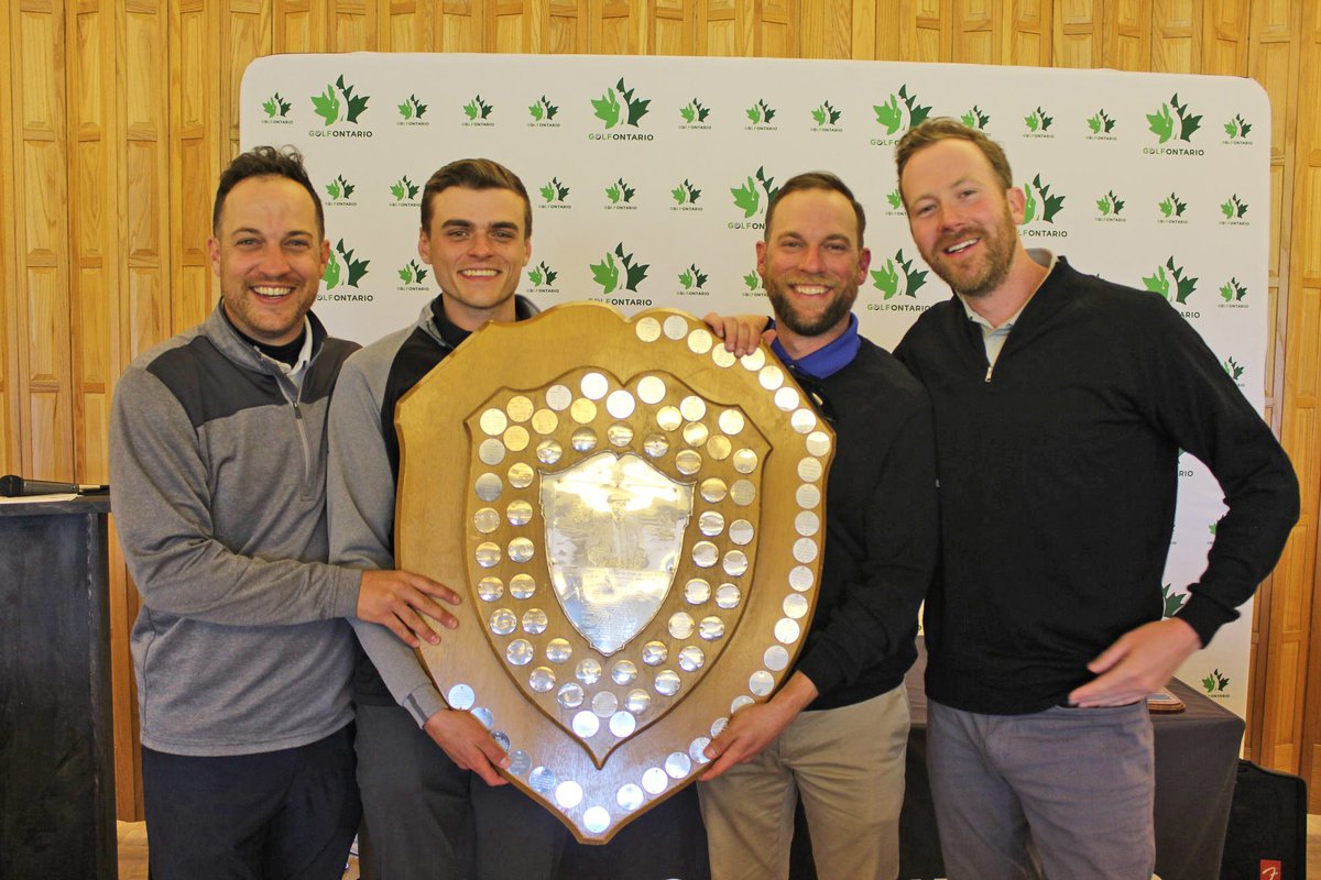 BurlingtonGolf's tweet photo. Congrats to Jonathan Ross, Trent Abraham, Eric Ross &amp; Sean Kennedy of @BurlingtonGolf for winning the Ontario George S. Lyon Club Team Championship June 3rd in a playoff with @DeerRidgeGolf at Spring Lakes Golf Club in Stouffville. https://t.co/QAv3DuHQwj https://t.co/gQoUNc6D2K