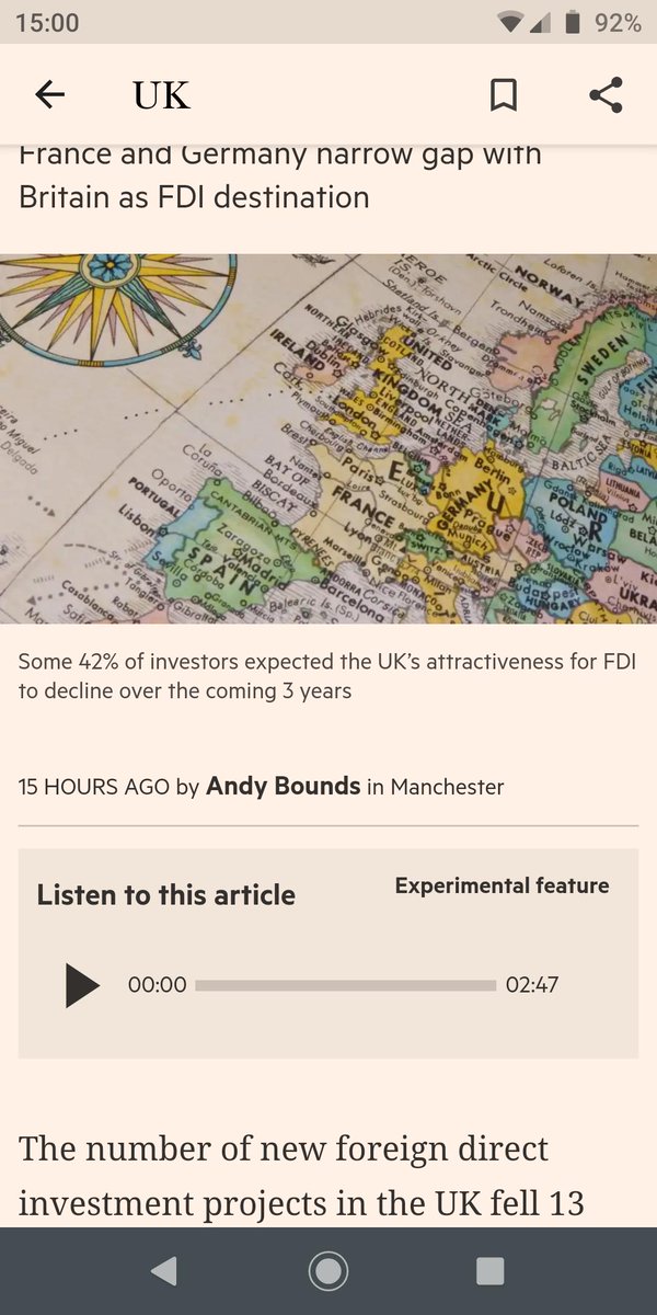 FTLabs's tweet photo. The fab FT App team have added Experimental Amy to the app (via the Experiments page via the menu hamburger top left). Select 'Read it to me' and then go to an article to see the new audio player. Click play and Experimental Amy will do your reading for you. https://t.co/5vP3pZNNyN