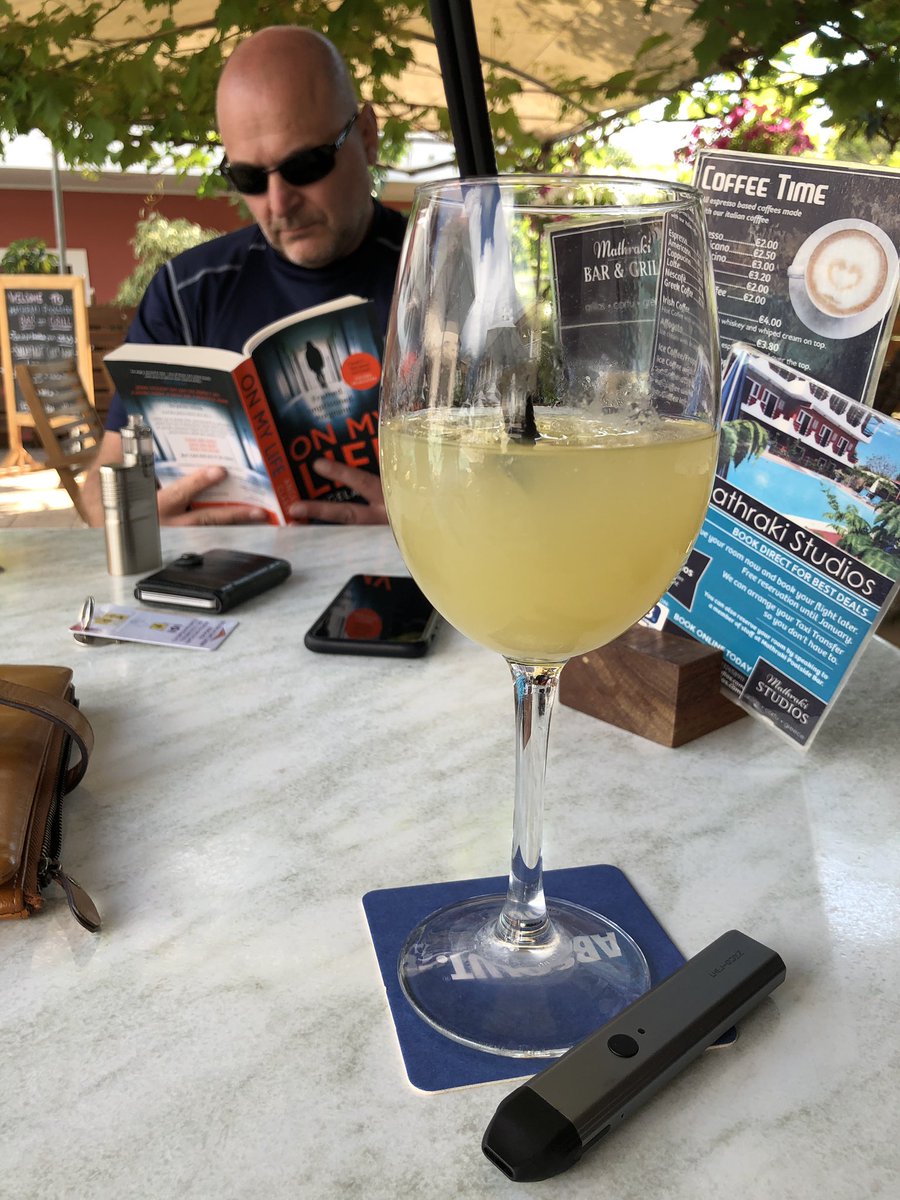 annecater's tweet photo. Day one and #TheBloke @eksorsist is in! #OnMyLife by @TheAngelaClarke .... oh, and that’s my #LongIslandTea
Happy hour at #mathraki #arillas https://t.co/0zpCwqJKGL