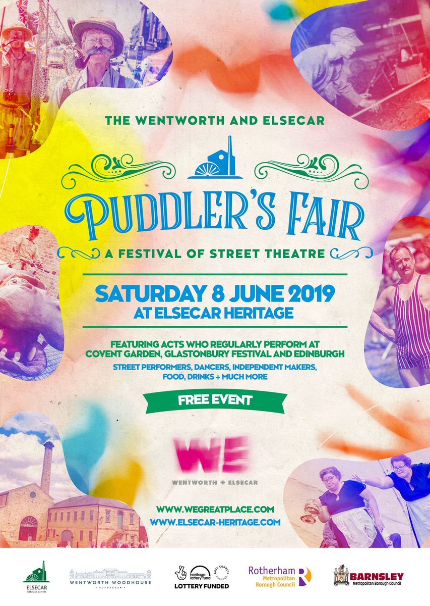 BarnsleyMuseums's tweet photo. #MuseumsTogether30 Not long to go until the first @GreatPlace_WE Puddler's Fair! This Saturday at @DiscoverElsecar
A day of street performers, dancers, independent makers & more! https://t.co/rEi5IgQw4d #puddlersfair19 #wegreatplace https://t.co/lRDV1Yy1wZ