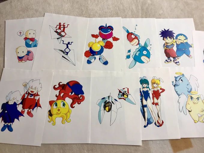 #極上パロディウス 
スーファミ用のキャラ絵と、使用用途を覚えていない線画。 