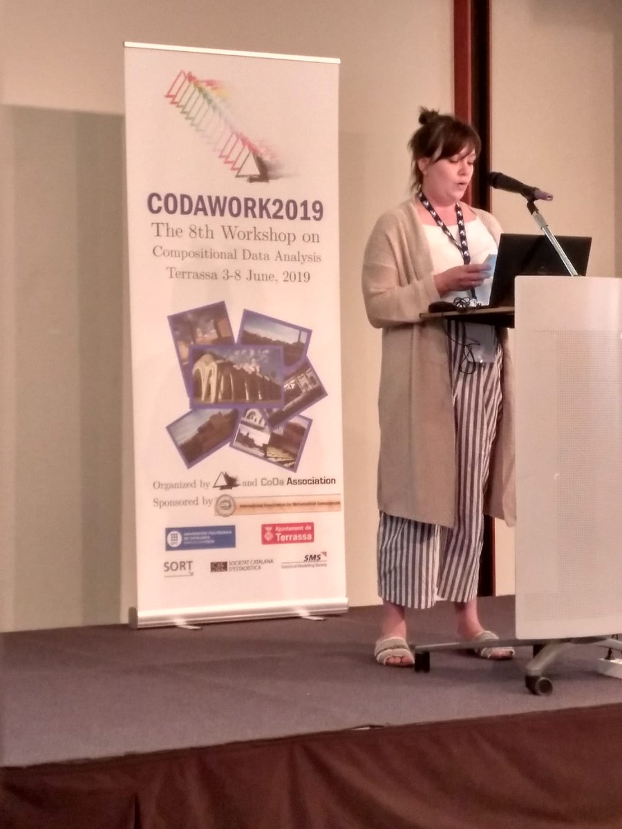 CoDaWork2019's tweet photo. @laurie_berrie, Depicting deterministic relationships in #DAG: an aid for analysing &amp; interpreting #CoDa; María Cortés-Rodríguez, #Psychological well-being: analysis &amp; interpretation applying #CoDa ; and Santiago Thió-Henestrosa, #CoDaPack : Integration with #R  #CoDaWork2019 https://t.co/9sXWACZeI9