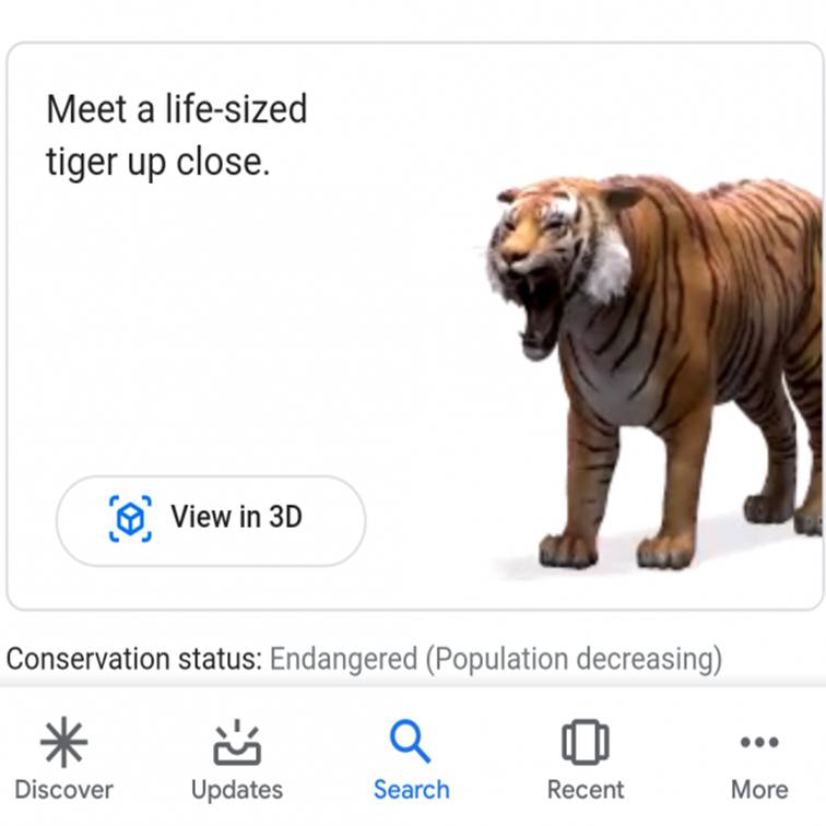 Jorge Luiz Braga on X: Google coloca animais em realidade aumentada na  busca via celular. O Google começou a liberar o acesso de objetos 3D em  realidade aumentada para usuários que utilizam