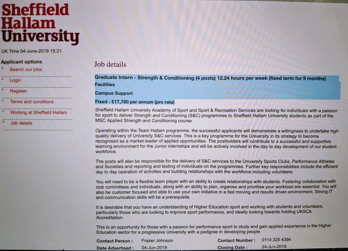 Very pleased to announce the new <a href="/sheffhallamuni/">Sheffield Hallam University</a> @TeamHallam @HallamStrength Graduate Intern positions are open. These roles are only  open to those studying on the @SHUSportPhysAct MSc in S&amp;C Coaching. 

bit.ly/2wygqGy