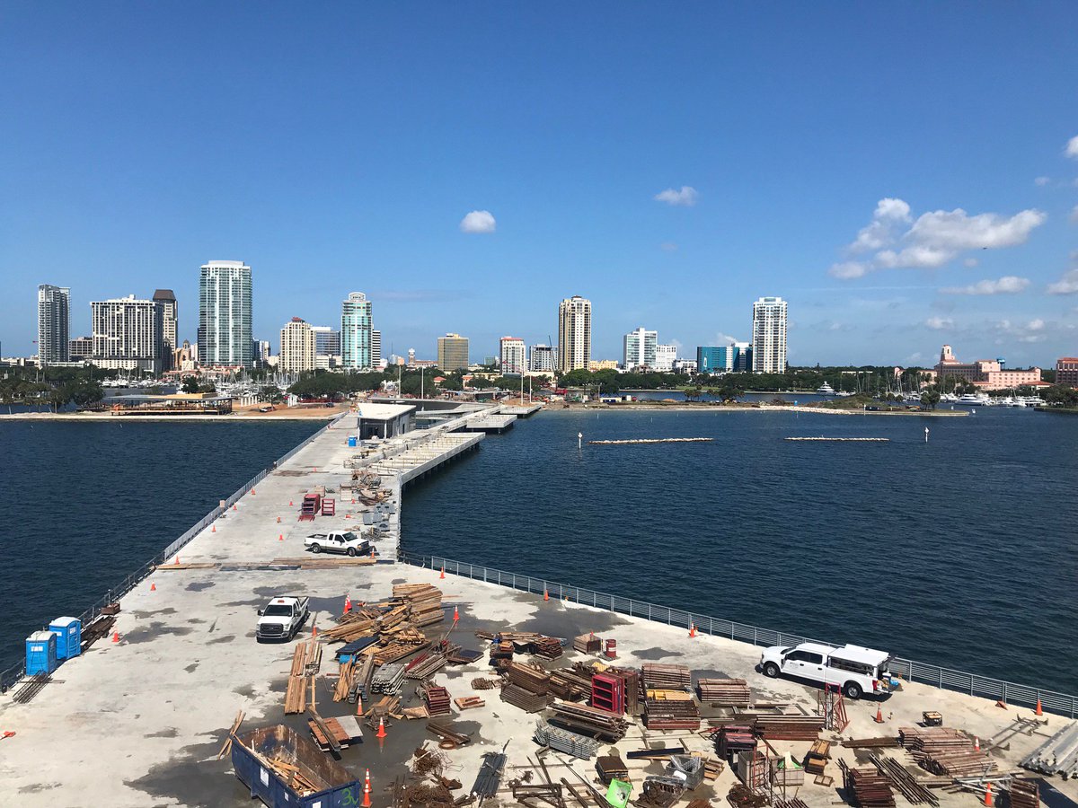 RogersArch's tweet photo. Summer is here! #NewStPetesPier is taking shape, with beautiful views of #StPete & foundations for @JanetEchelman sculpture. #theviewwevebeenwaitingfor #summerdays #Construction #Florida #waterfrontdesign #rogerspartners #rogerspartnersarchitects #rogersarchitects #publicrealm https://t.co/E8N8IVjdn2