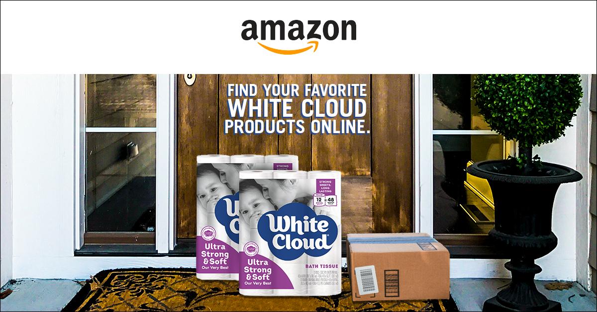 Skip the lines, stock up and save! Have our White Cloud Ultra Strong &amp; Soft toilet paper delivered right to your front door, with the ease of ordering from Amazon. amzn.to/30QAVfI #OnlineShopping #WhiteCloud #Amazon