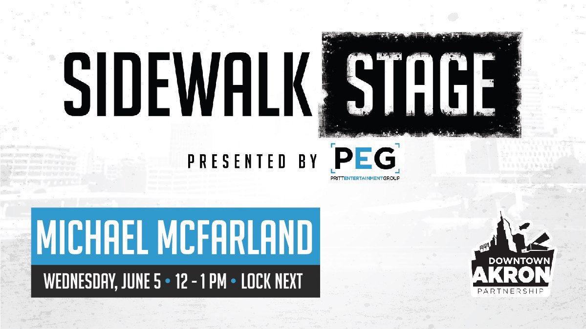 downtownakron's tweet photo. A new season of the #SidewalkStage begins tomorrow and runs every Wednesday at #LockNext from 12-1 p.m. this summer.  Sidewalk Stage is supported by @PrittEntGroup.

#downtownakron #mainstreet #akron https://t.co/eXJF2WNgv3