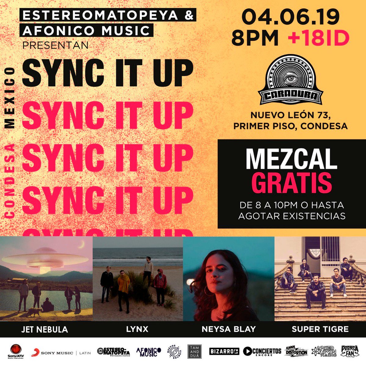 linxes_'s tweet photo. #Hoy tocamos en el #SyncItUp de @Afonico y @nuevosvientosLP en el @caraduramx 🔥🔥
Primer show en #Cdmx!!! Tocamos junto a @neysablay, #JetNebula y @supertigremx
Entrada free / 20HS
Produce @estereomatopeya, @Afonico y @nuevosvientosLP https://t.co/S6H9IcC6N9