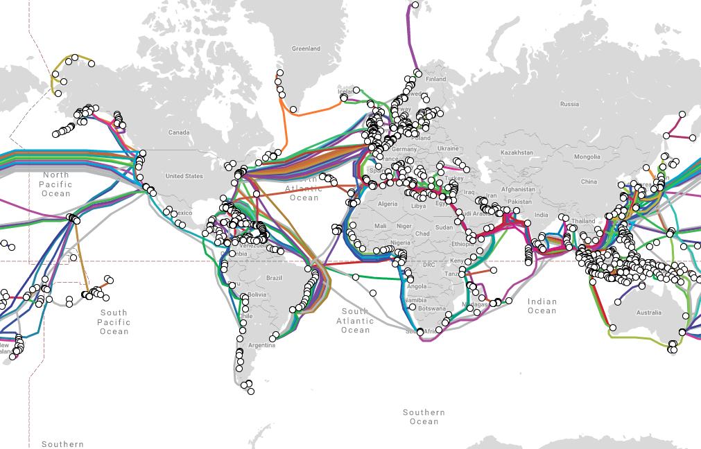 fos_ortiz's tweet photo. Interesante mapa de la trayectoria de los cables submarinos de las empresas más importantes de telecomunicaciónes en el mundo. Mas del 70 % de tus consultas en internet son realizadas por estos medios. #submarinecablemap.com https://t.co/g8CRJkM09x