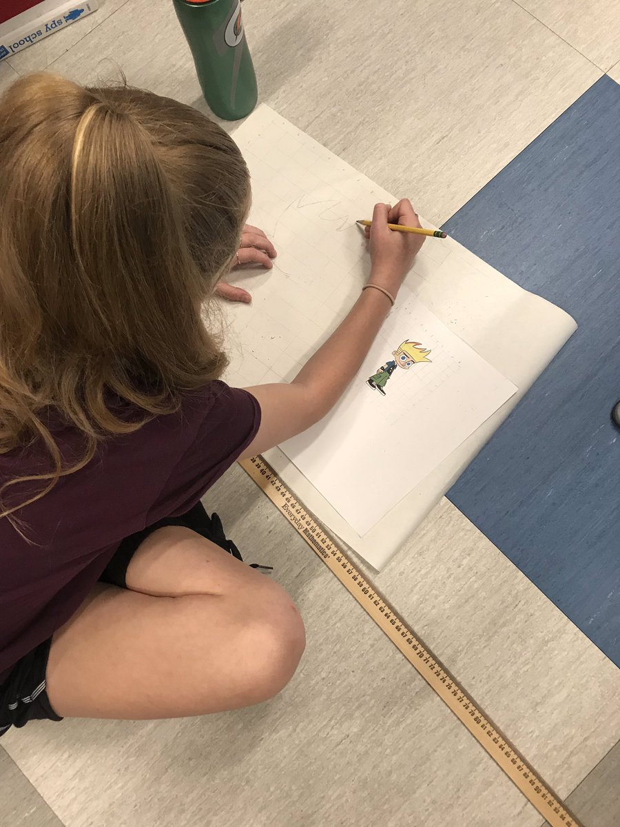 stephanielabuz's tweet photo. MYP Year 1 math students are working on scaling up and scaling down drawings of their favorite cartoon characters! #artinmath @EbingerSchool https://t.co/e4cajmNMF7