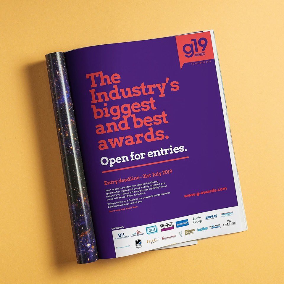 Studio29Digital's tweet photo. The first of many #gawards ads created and sent out today! Looking forward to the event supported by the amazing sponsors and media partners! @glasstimes @windowsactive @TheGlazine @PurplexUK #design #Advertising #Marketing https://t.co/twcu6UWx8o