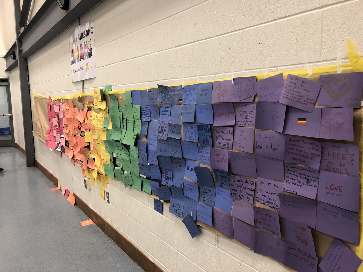 Ss @ugdsb turn the Wall of Hate into the Wall of Love with positive messages of love and acceptance. #UGIncludesPride #UGRainbow2019