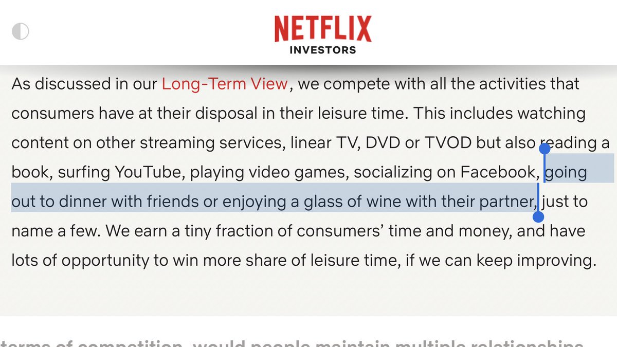 JoshConstine's tweet image. Everyone: Social networks are too addictive.
Meanwhile, Netflix: our goal is to destroy your relationships