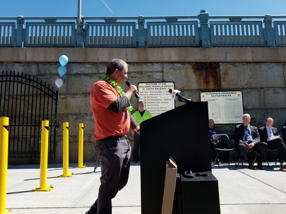 "We are delighted that the #DRPA worked collaboratively with many regional partners to build the ramp and make today’s ribbon cutting possible,” says @fjohnboyle <a href="/bcgp/">Bicycle Coalition of Greater Philadelphia</a> #BFBwalkway #onthecircuit
