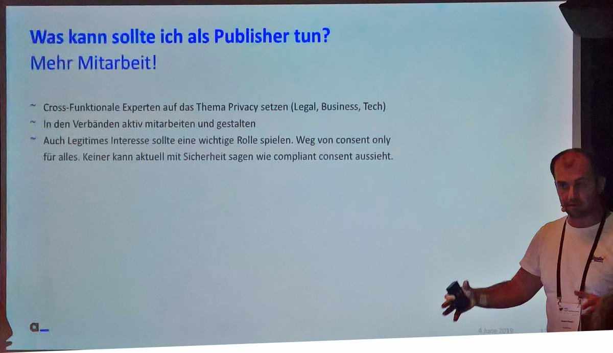 muellerPrange's tweet photo. Zum Thema @adtech: Wir werden mit der #GDPR eine Veränderung im Markt der Vendoren sehen, sagt Robert Blank auf dem #VDZDAS https://t.co/biewctGnQs