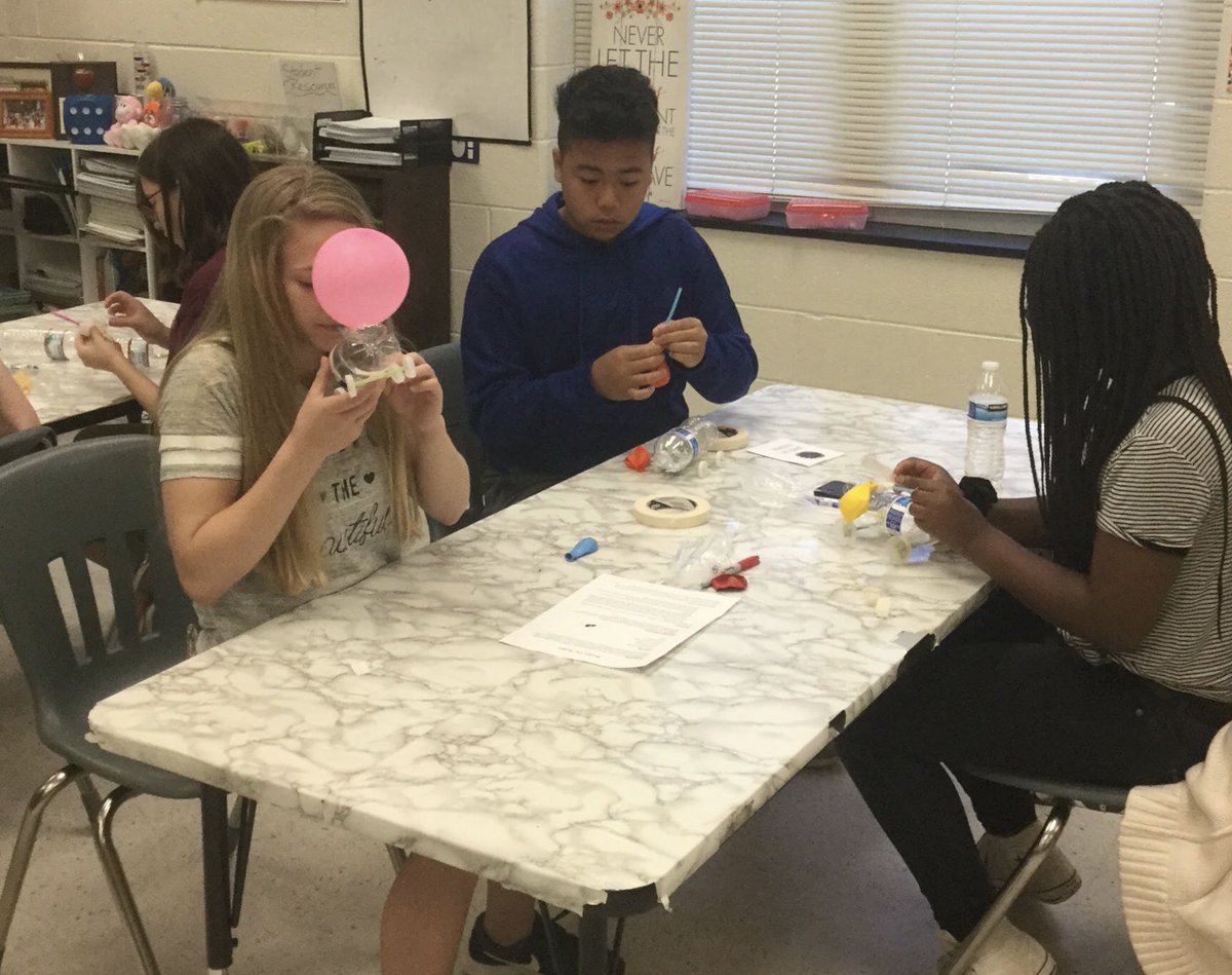 cawenger80's tweet photo. @LCPSFarmwell Rocket cars, satellites, mars rover simulation. Thank you to The Aerospace Corp and National Air and Space for a great day of learning. #FSMSSpaceDay https://t.co/8EY5zths8R