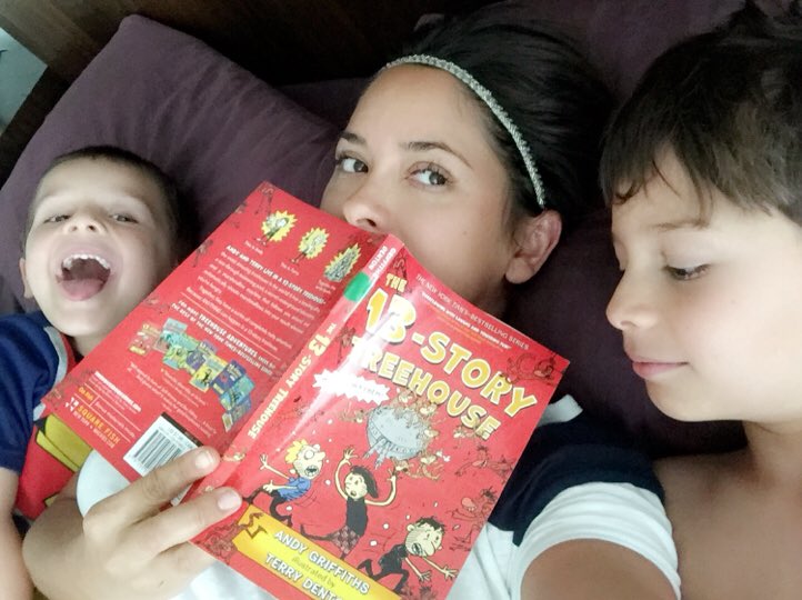 MrsHinchART's tweet photo. Reading with my family on this lazy second day of summer! #ThompsonReads #square3 https://t.co/NsaJkLaguL