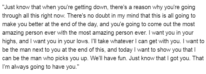 laurenzima's tweet photo. I have transcribed @TylerJCameron3's speech to @AlabamaHannah last night and it is something to behold; @NicholasSparks this is your guy. I am in awe. 💯#TheBachelorette https://t.co/RsvLO2Xzpd