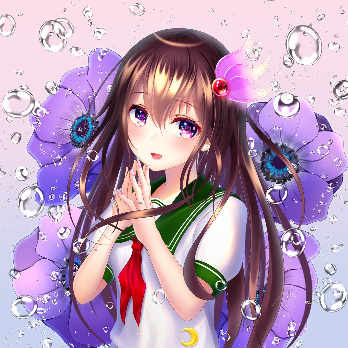 艦これ「「いつまでも……おそばに置いてくださいね」進水日おめでとう!如月ちゃん!#如月進」|侘茶のイラスト
