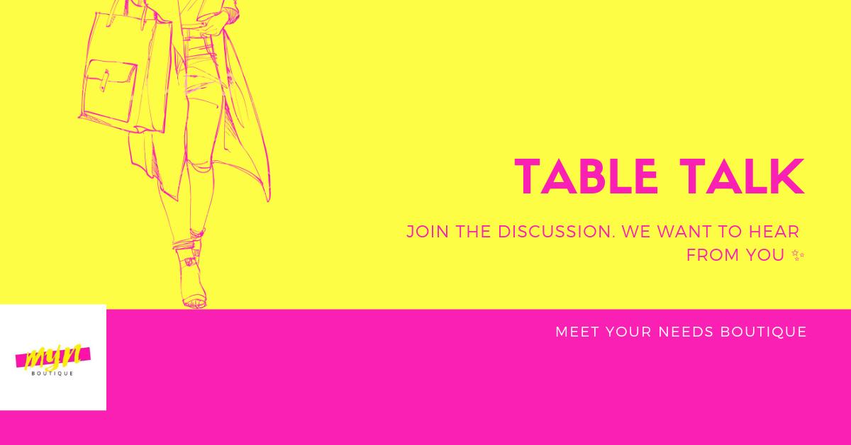 Mynboutique's tweet image. #TableTalkTuesday We know that shopping can be addictive and with so many new trends, you may find yourself buying new clothes all the time. But seriously how much money do you spend on clothes a year ?? COMMENT BELOW! #meetyourneedsboutique #onlineboutique #discussiontopic