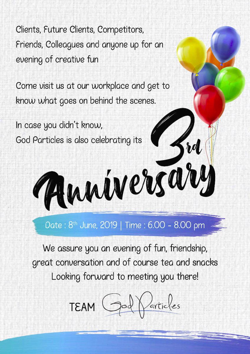 iambharathirock's tweet photo. We are three
Thrice as big
Thrice as creative
Thrice as chaotic
And of course
Thrice as Fun
#God_Particles @ezhuthupizhai
If you are free(or busy)
Drop by at God Particles for some good food and even better conversation.
@manobharathi10
#Anniversary #Celebration #YourareInvited https://t.co/L2K9fY4FwQ