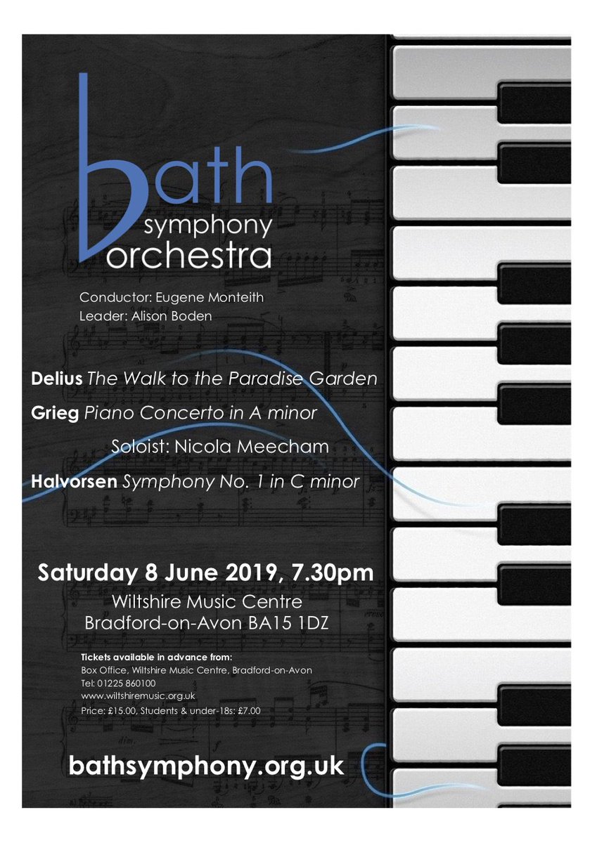 We're excited to be joined for our summer concert this weekend by Nicola Meecham, who will perform Grieg's Piano Concerto in A minor 🎹 

🎟️ Last few tickets from <a href="/wiltshiremusic/">Wiltshire Music Centre</a> box office!