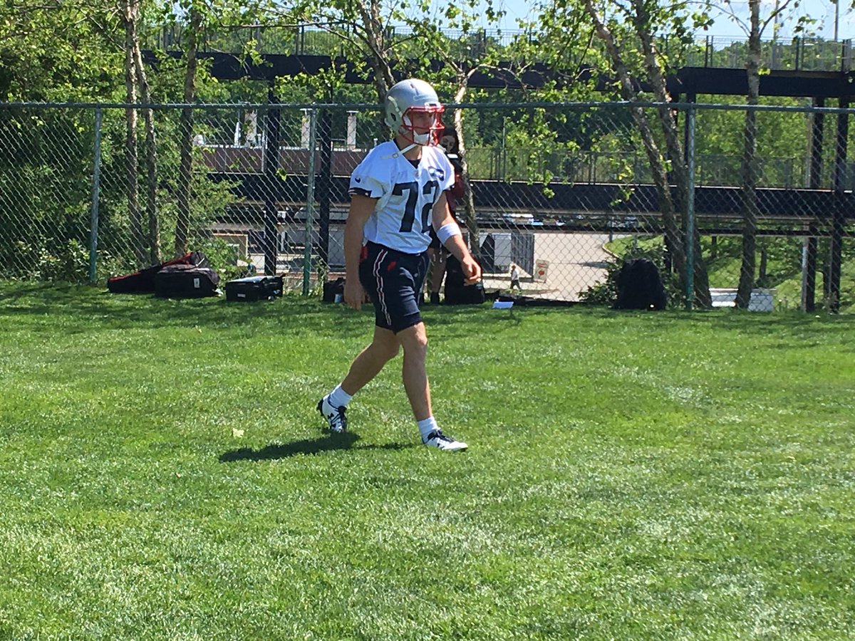First player on the field this morning: WR/PR Gunner Olszewski of Division II Bemidji State (Minnesota).