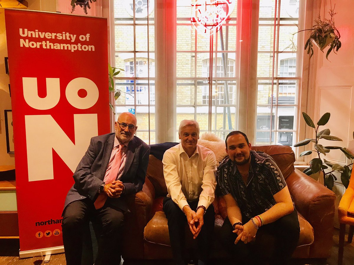 Succeedat8's tweet image. Research Student Officer @ATStepniak sat down with @UniNorthants Vice Chancellor @nick_petford and Chief Operating Officer Terry Neville post #GraduateFashionWeek to talk #PGR community #SuperSupportive