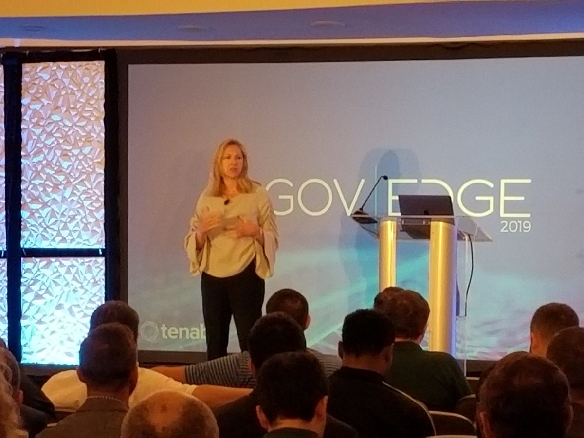 LeNoirKathy's tweet photo. Jeanette Manfra, Assistant Director for Cybersecurity, DHS Cybersecurity and Infrastructure Security Agency (CISA), discusses Vulnerability Management #GovEdge2019 #TenablePublicSector https://t.co/eXdCHpetzO