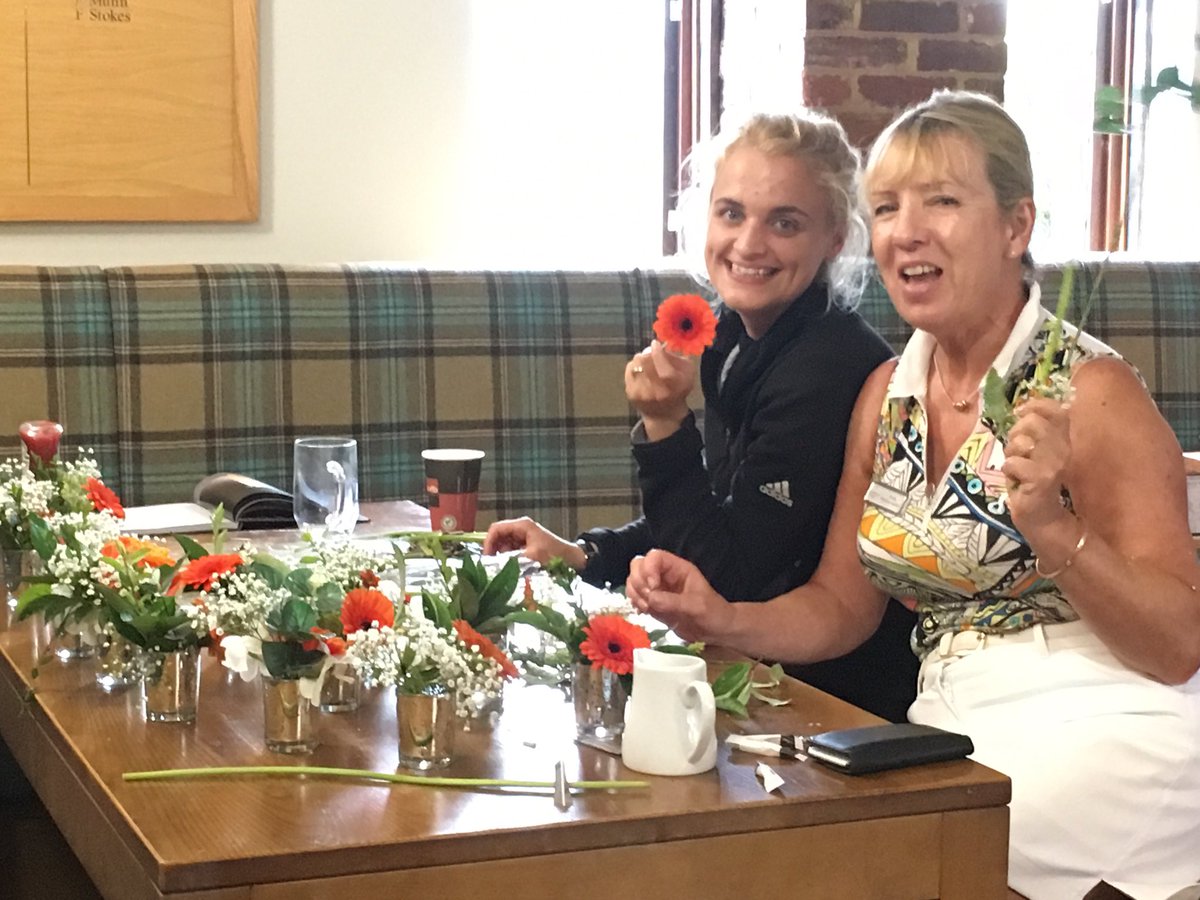 Fresh flowers on the Clubhouse tables! Beautifully put together by Holly and Ann. #SuperSunbury #crowngolf