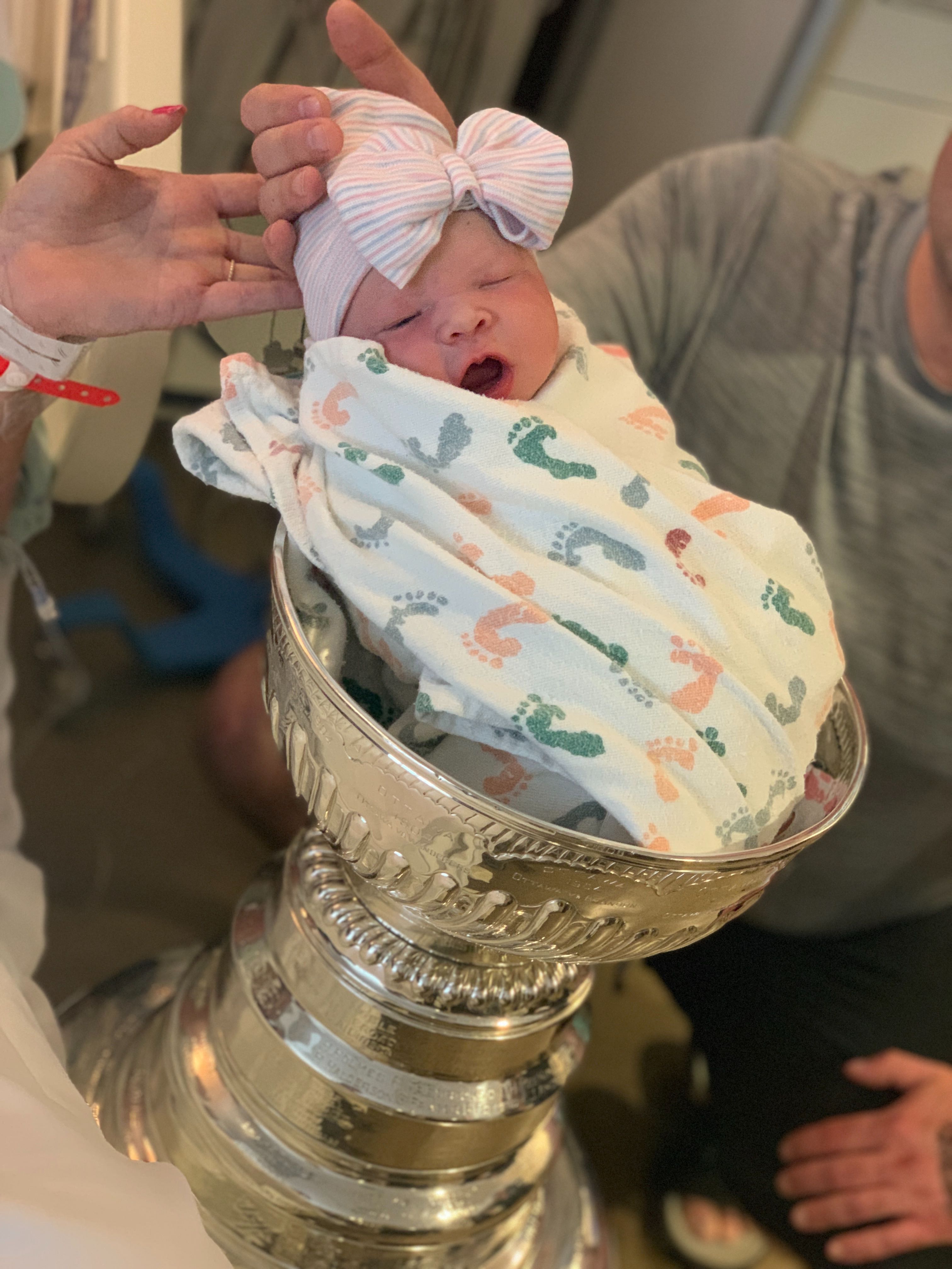 Newborn breaks record as youngest baby IN the Stanley Cup