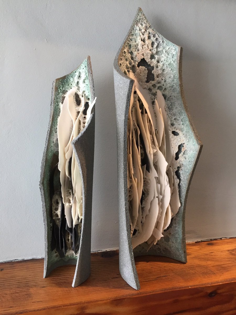 Choosing work ready for One Year In at New Designers 2019 @NewDesigners #oneyearinthemaking #comingtond #nd19 #ceramicsculpture #fragility #strength #porcelain #stoneware #CRemerging #ceramicsmagazine @MOSTYN_Wales_  @NorthernCraft