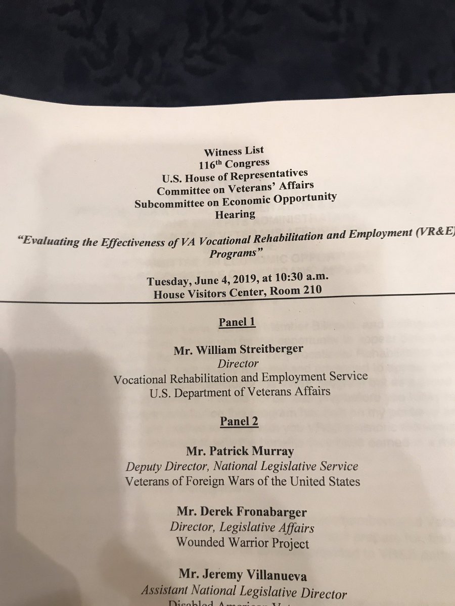 VFW_Econ_Opp's tweet photo. "We urge Congress to pass HR 444, which would eliminate the 12yr delimiting date for eligibility and provide veterans Voc Rehab for life!" NVS Dep Director Pat Murray - House Veteran Affairs Subcommittee on Economic Opportunity. #VocRehab4Life https://t.co/HSepWFC9mg