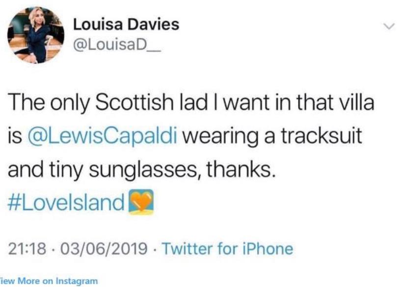 crafferty91's tweet photo. @LewisCapaldi get in that villa and make our summer! https://t.co/c5is6mac0G