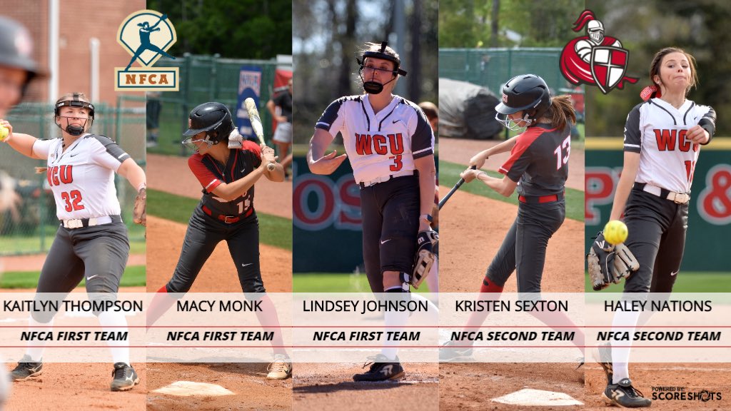Congratulations to Kaitlyn Thompson, Macy Monk, Lindsey Johnson, Kristen Sexton and Haley Nations for being selected to the NFCA All-Region Teams!