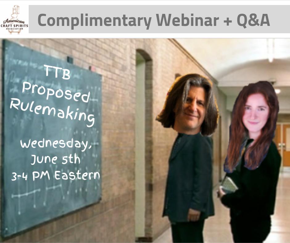 CraftSpiritsUS's tweet photo. Have you registered for tomorrow's complimentary webinar on TTB's Proposed Rulemaking? Join @MShilling, @TreatyOakTX, &amp; Nicole Austin, Cascade Hollow Distilling Co., as they touch on the purpose, contents, and challenges of the proposed rulemaking. https://t.co/vaW0jj1kmN https://t.co/qSx0XVoHnw