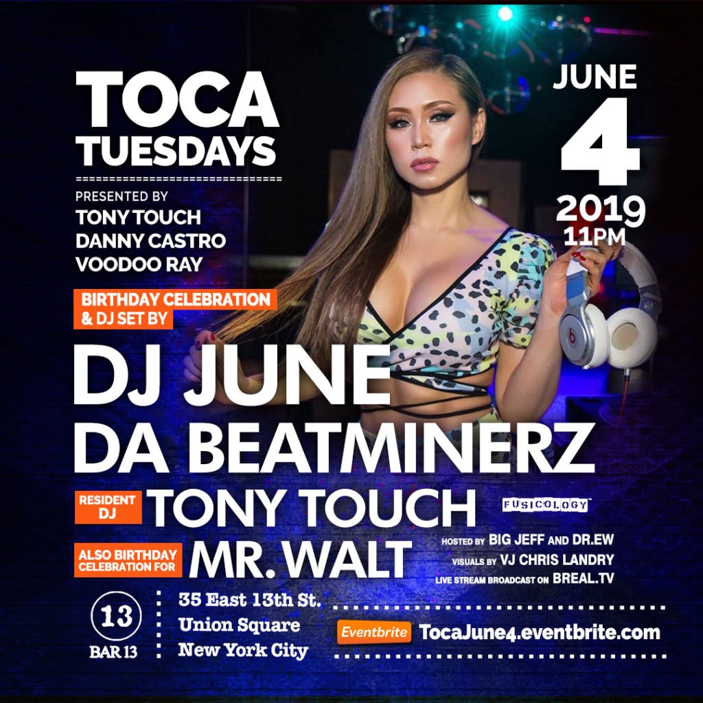 fusicology's tweet photo. Tonight NYC #TocaTuesdays with Tony Touch, DJ June &amp; Da Beatminerz @Bar13nyc https://t.co/iyjlhcZ7JR #VoodooRayForever #DJTonyTouch #Bar13 #DJJune #DaBeatminerz @DJTonyTouch @VJCHRISLANDRY @DJJuneNyc @Beatminerz https://t.co/7zNsKErNiW