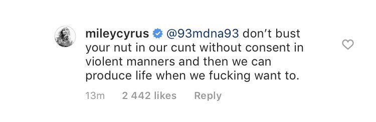 mileysesv's tweet photo. miley went OFF https://t.co/2kqAj8OXrn