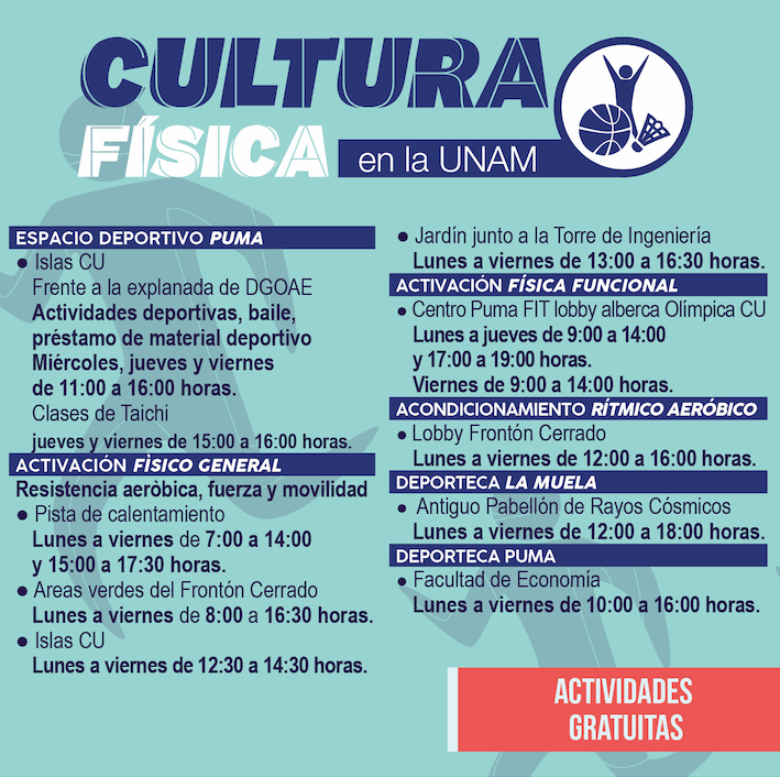 ¡Ven a activarte con nosotros! 😎
#SoyDeporteUNAM