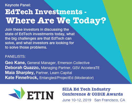 _ProjectEd's tweet image. Our very own Kate Finnefrock will be moderating this upcoming keynote panel by @SIIAEducation, with panelists from @EmCollective @gsvaccelerate @LearnCapital