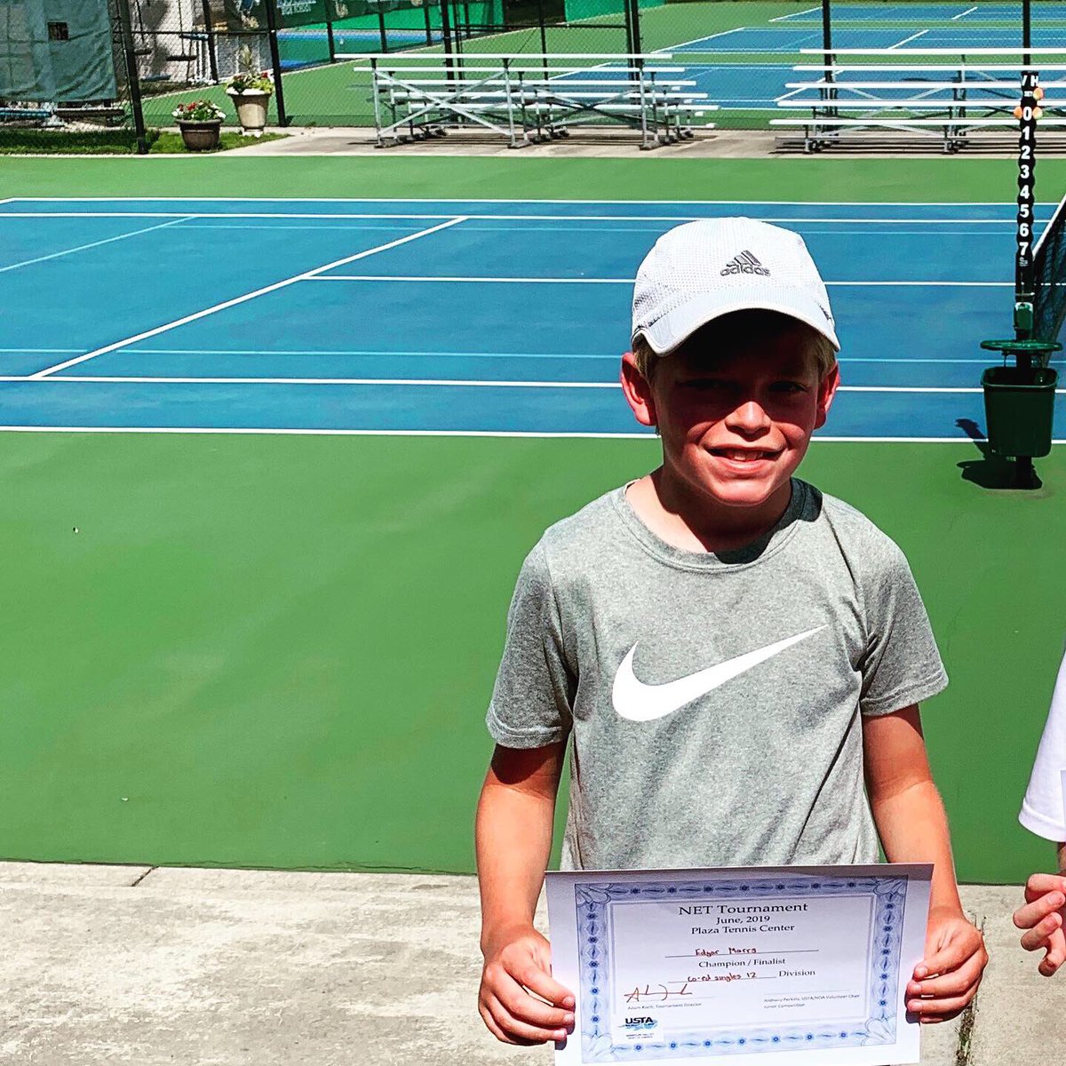 EliteTennisClub's tweet photo. Congratulations to Payton and Eddie Marrs! 

Payton is the Plaza Tennis Center NET B14’s Champion and Eddie is a B12’s Finalist 🏆🎾💙 https://t.co/gDll5RrC86