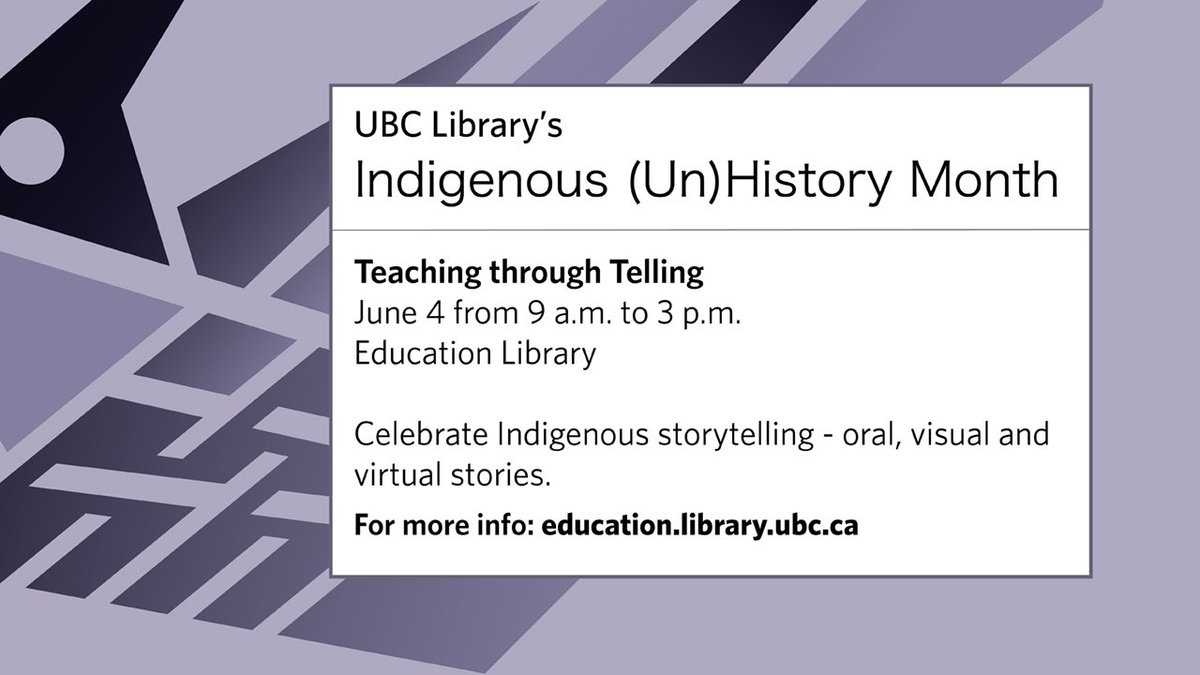 Interested in #Indigenousstorytelling? Come to UBC Education Library for an event on multi-modal storytelling, books, author talks and more. More information on today's event: ikblc.ubc.ca