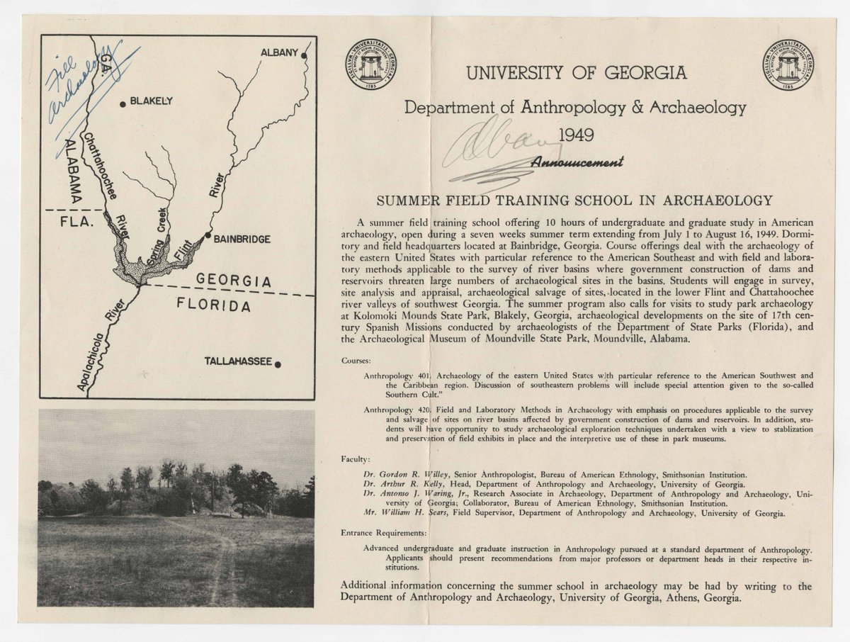 Today is the first official day of field school! Thanks to the @hargrettlibrary we were able to find the flyer for the first @UGAAnthropology field school from 70 years ago. 

#ArchivesHastagParty #UGA #fieldschool