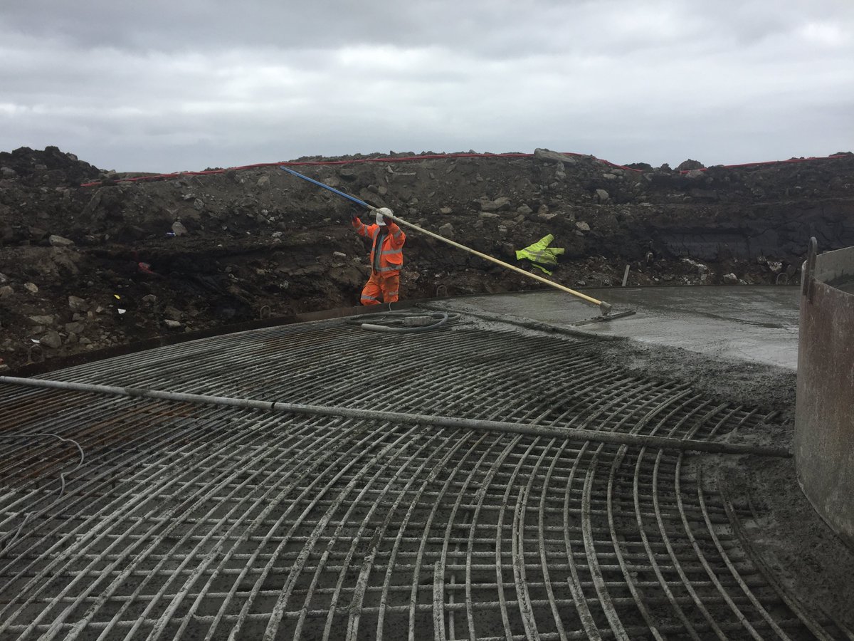 uist_wind's tweet photo. Construction of our wind farm is well underway, with turbine components arriving onsite today and tomorrow. Here are some shots of the story so far: the upgrade of the access road, steelwork installation, concrete pour and the finished concrete base. #renewables #communitywind https://t.co/wJPxY4oJVT