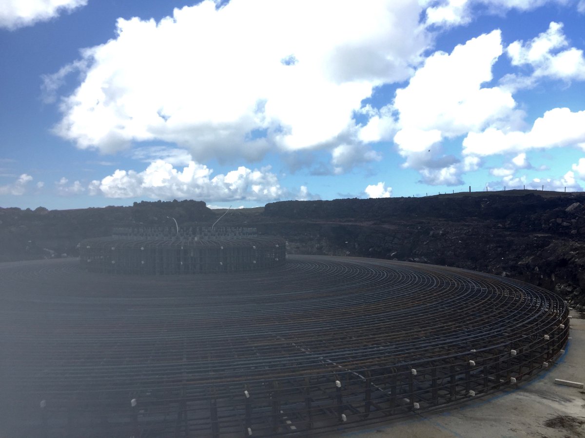 uist_wind's tweet photo. Construction of our wind farm is well underway, with turbine components arriving onsite today and tomorrow. Here are some shots of the story so far: the upgrade of the access road, steelwork installation, concrete pour and the finished concrete base. #renewables #communitywind https://t.co/wJPxY4oJVT